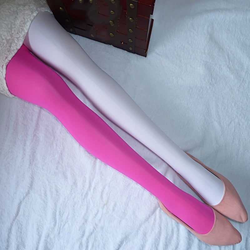 renk bloklu çorap iki tonlu pantolon çorap ⚡ Kontrastın gücü artık bacaklarında!