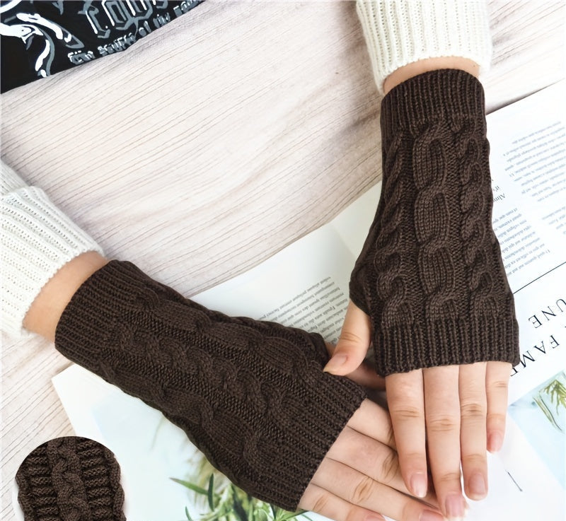 örgü eldiven parmak açık kışlık triko model