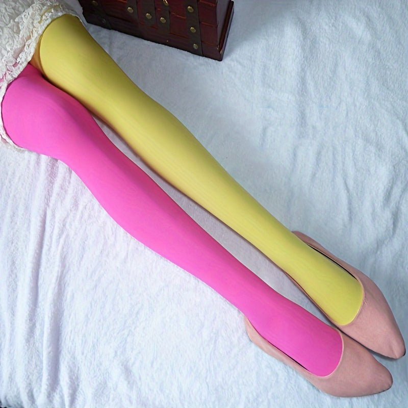 renk bloklu çorap iki tonlu pantolon çorap ⚡ Kontrastın gücü artık bacaklarında!