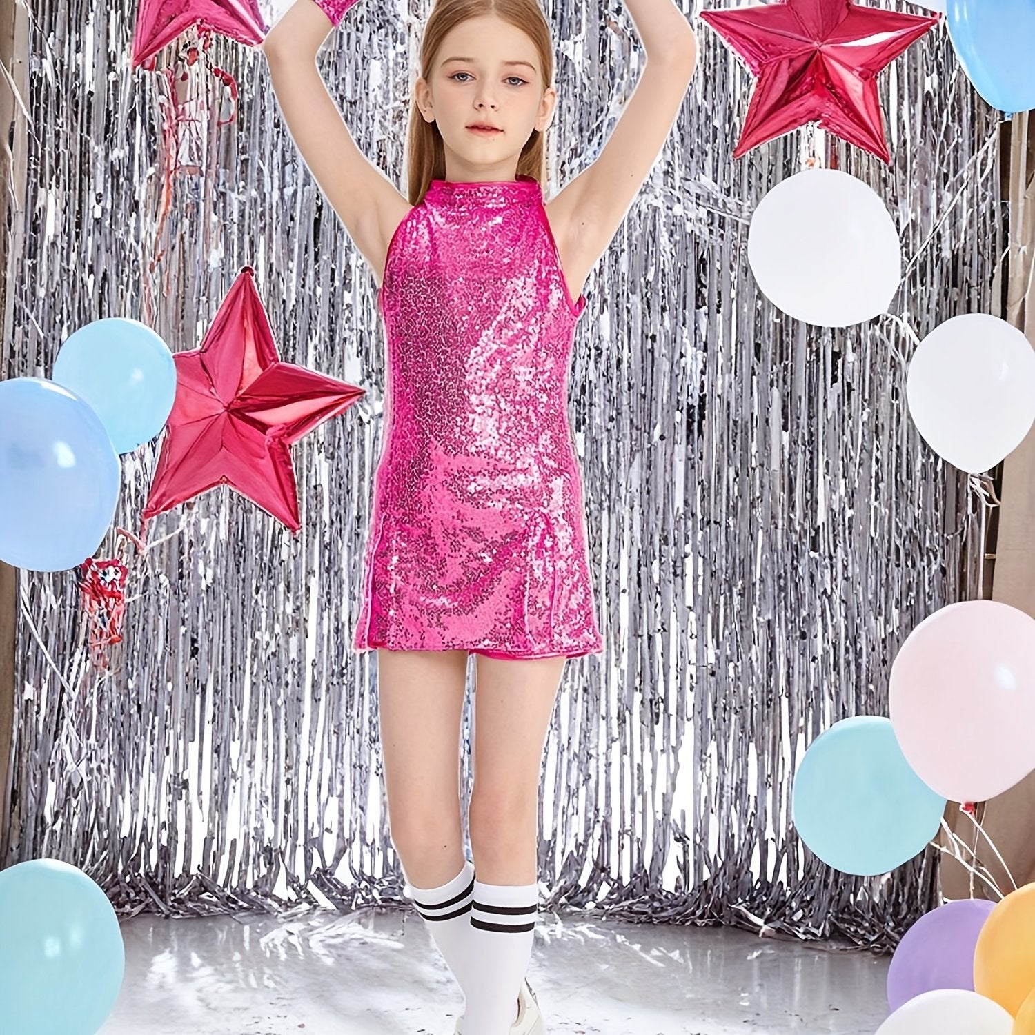 parlak dans kostümü kız çocuk payetli set 🎤 Sahne performansı için ideal