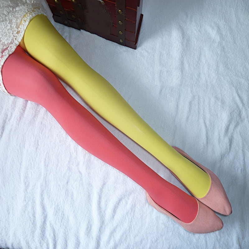 renk bloklu çorap iki tonlu pantolon çorap ⚡ Kontrastın gücü artık bacaklarında!