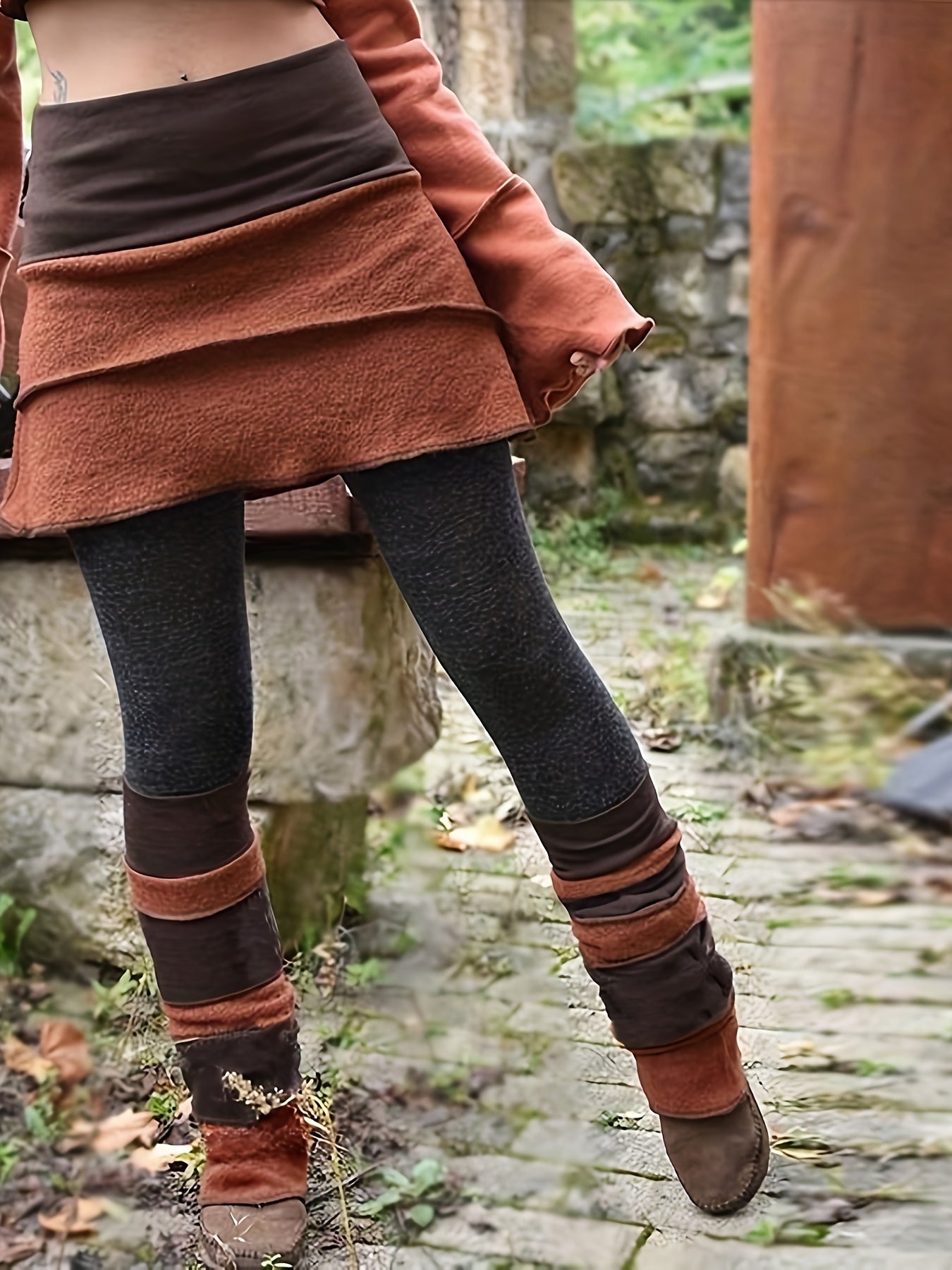 retro tayt etek renk bloklu katmanlı yüksek bel kadın etek 🍂 rahat ve özgün