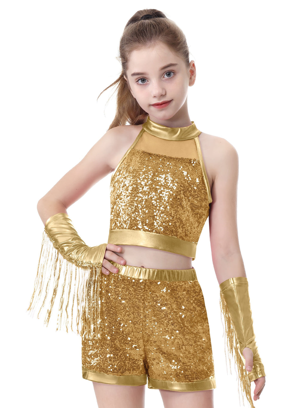 dans kostumu seti kiz cocuk parlak payetli dans kiyafeti 🎶 Üç parça tek fiyat