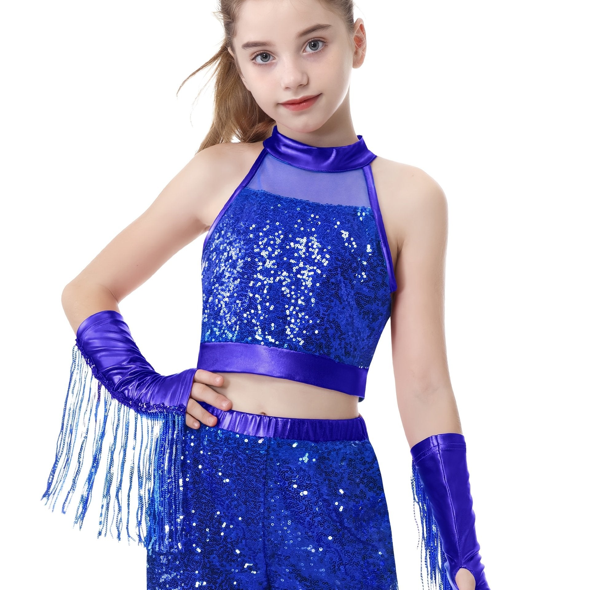 dans kostumu seti kiz cocuk parlak payetli dans kiyafeti 🎶 Üç parça tek fiyat