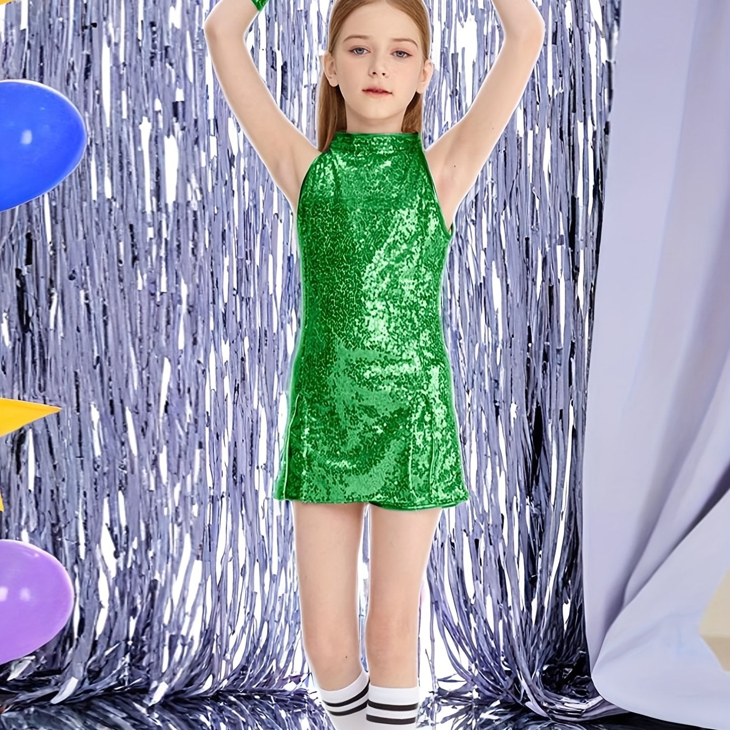 parlak dans kostümü kız çocuk payetli set 🎤 Sahne performansı için ideal