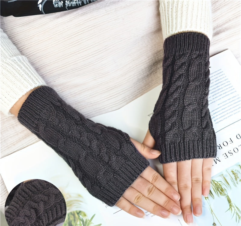 örgü eldiven parmak açık kışlık triko model