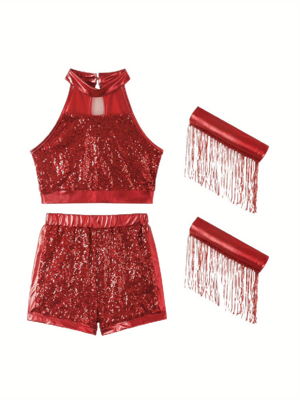 dans kostumu seti kiz cocuk parlak payetli dans kiyafeti 🎶 Üç parça tek fiyat