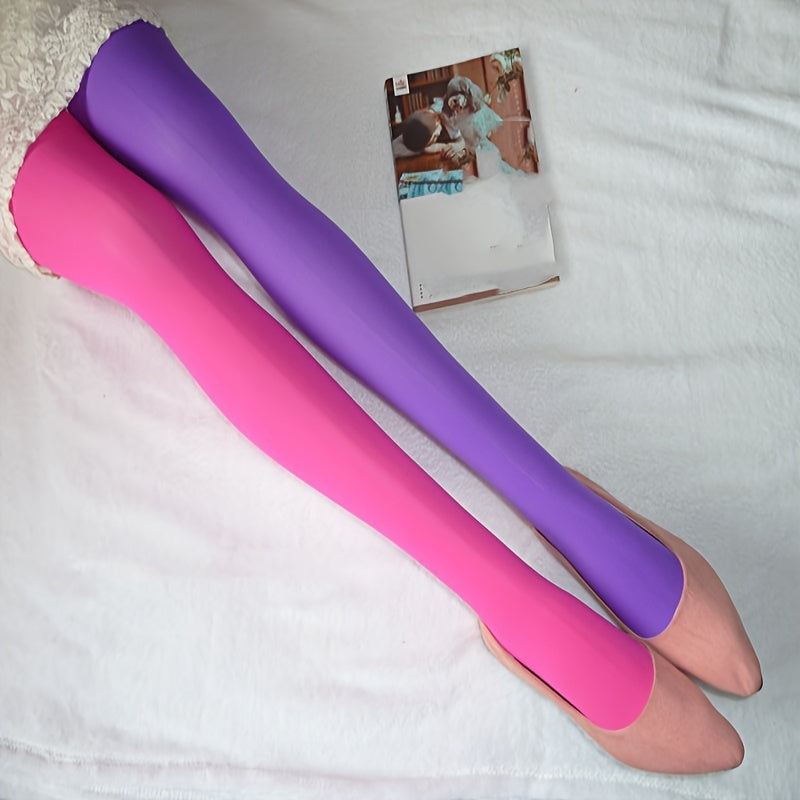 renk bloklu çorap iki tonlu pantolon çorap ⚡ Kontrastın gücü artık bacaklarında!