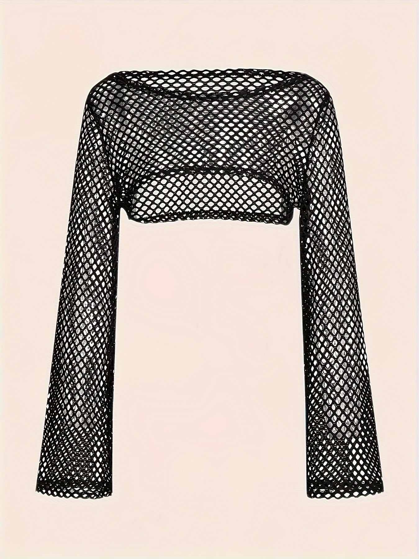 File crop bluz – Y2K mesh shrug üst, cesur stil dokusu 🖤 Şimdi keşfet ve tarzını güçlendir!