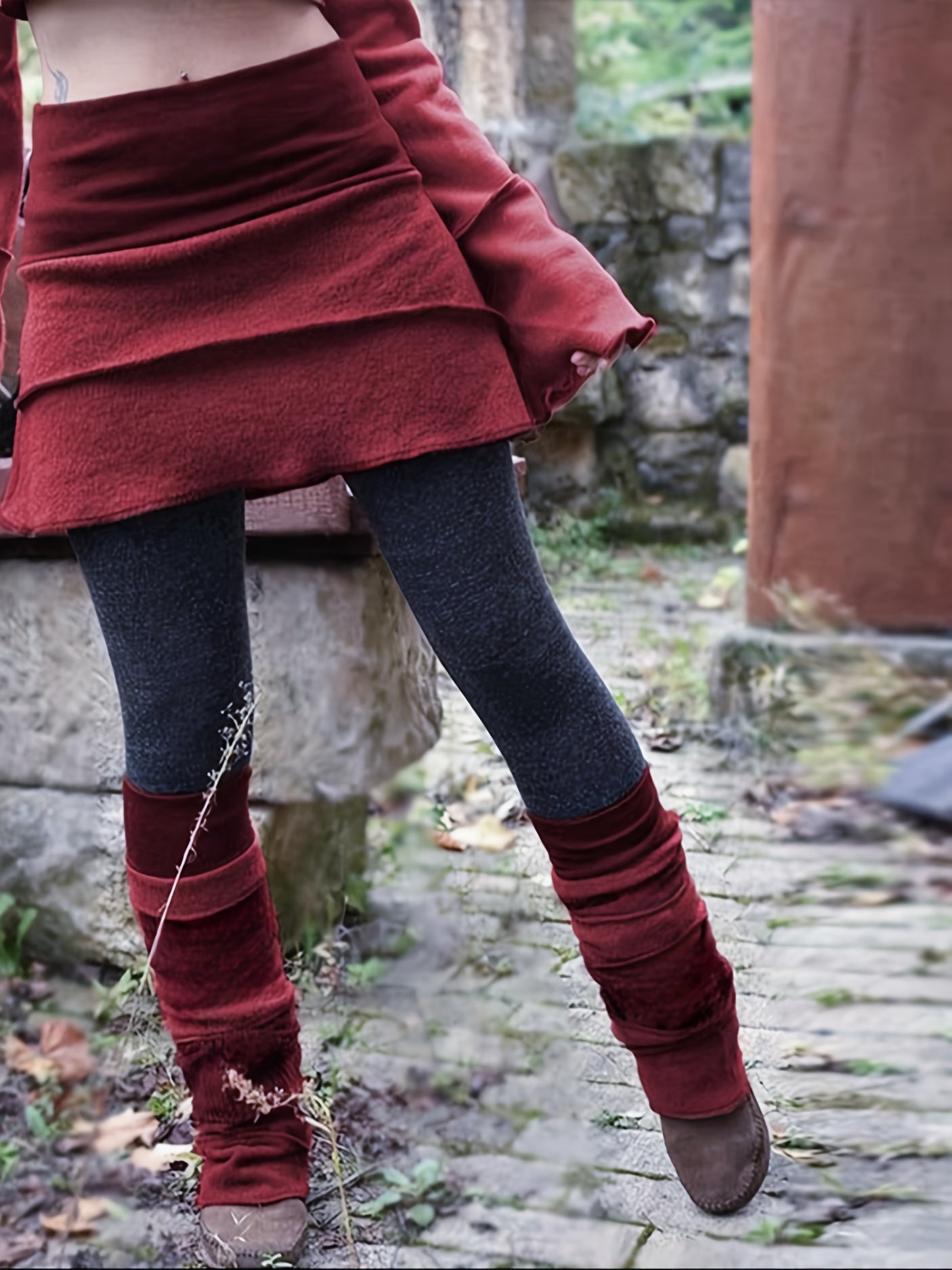 retro tayt etek renk bloklu katmanlı yüksek bel kadın etek 🍂 rahat ve özgün