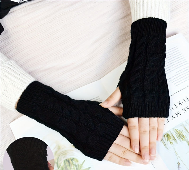 örgü eldiven parmak açık kışlık triko model