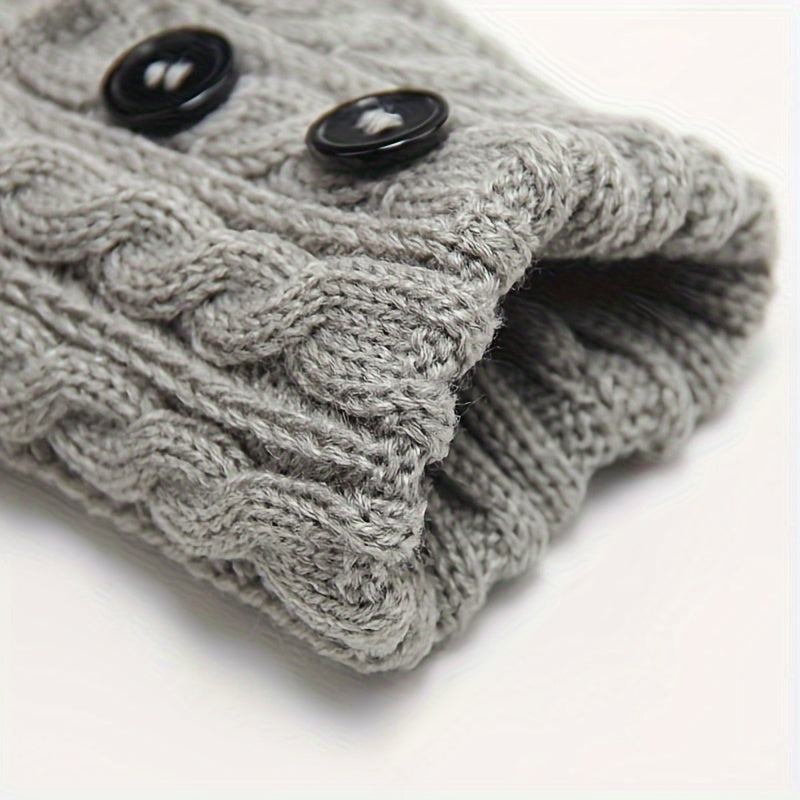 Örgü Bacak Isıtıcıları düğmeli triko model