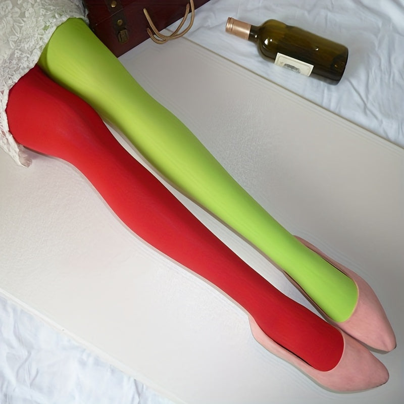 renk bloklu çorap iki tonlu pantolon çorap ⚡ Kontrastın gücü artık bacaklarında!