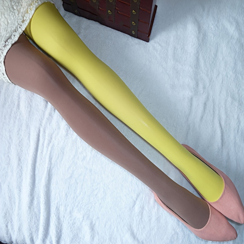 renk bloklu çorap iki tonlu pantolon çorap ⚡ Kontrastın gücü artık bacaklarında!