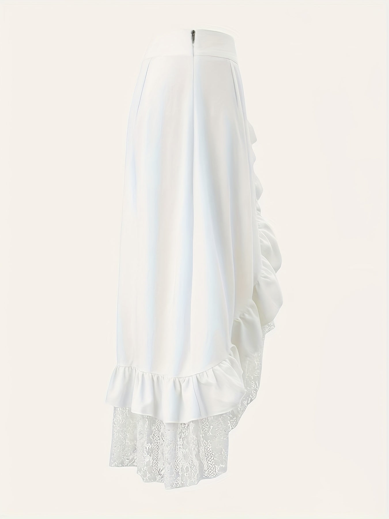 Gotik etek – yüksek bel dantelli ruffled tasarım, metal tokalı dramatik görünüm | Şimdi Keşfet 🖤✨