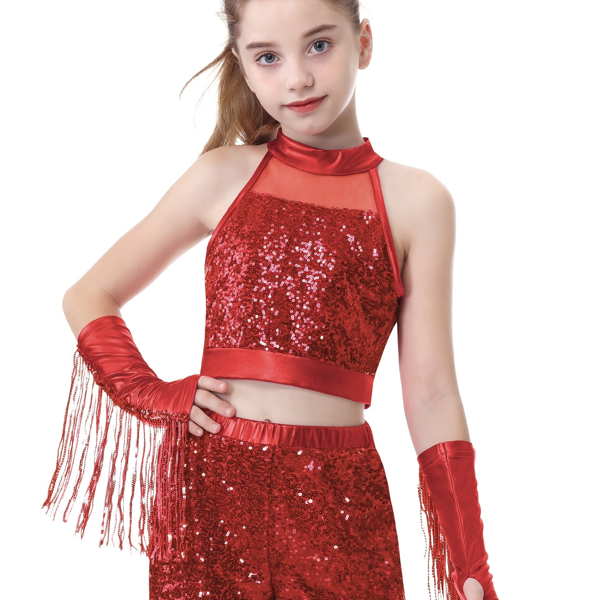 dans kostumu seti kiz cocuk parlak payetli dans kiyafeti 🎶 Üç parça tek fiyat