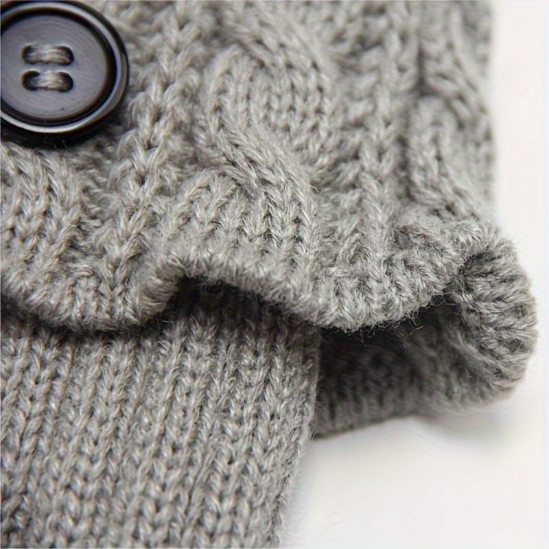 Örgü Bacak Isıtıcıları düğmeli triko model