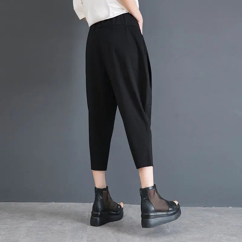 Düşük Klasik Kesim Harem Pantolon – Rahat Kalıp ve Cepli Tasarım