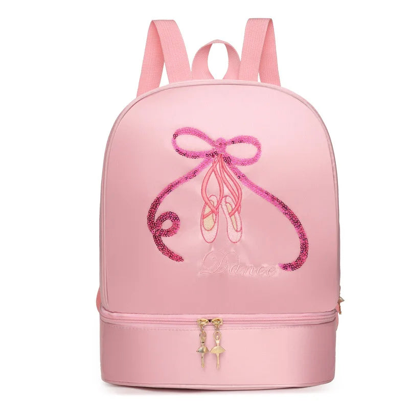 Balerin Figürlü Bale Sırt Çantası – Payetli Dans Okulu ve Antrenman Çantası