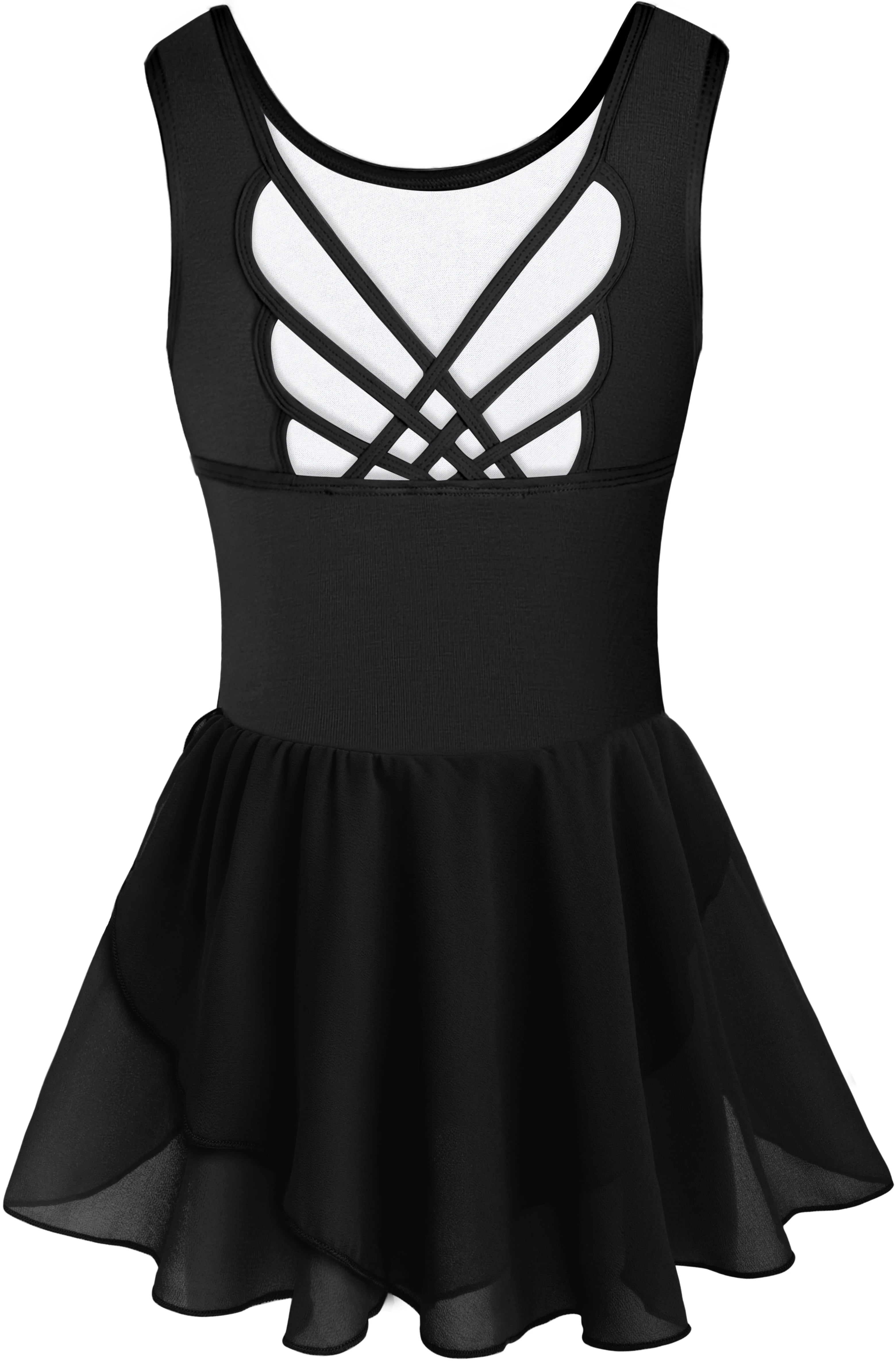 Bale Elbisesi – Şifon Etekli, Sırtı Çapraz Askılı Dans Kıyafeti