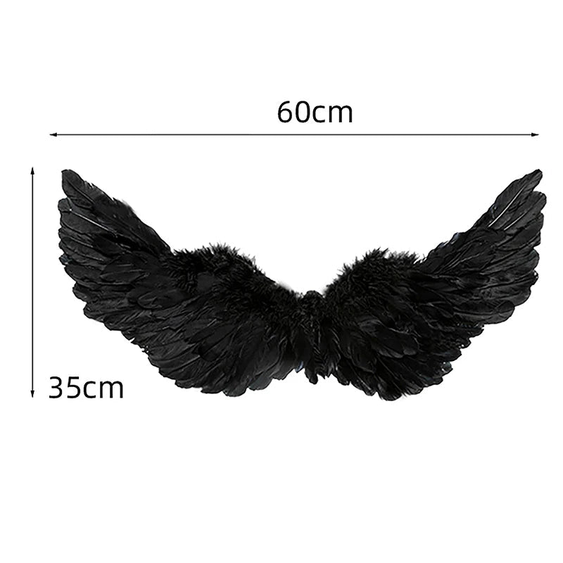 melek kanadı kostüm aksesuarı siyah tüy sahne aksesuarı