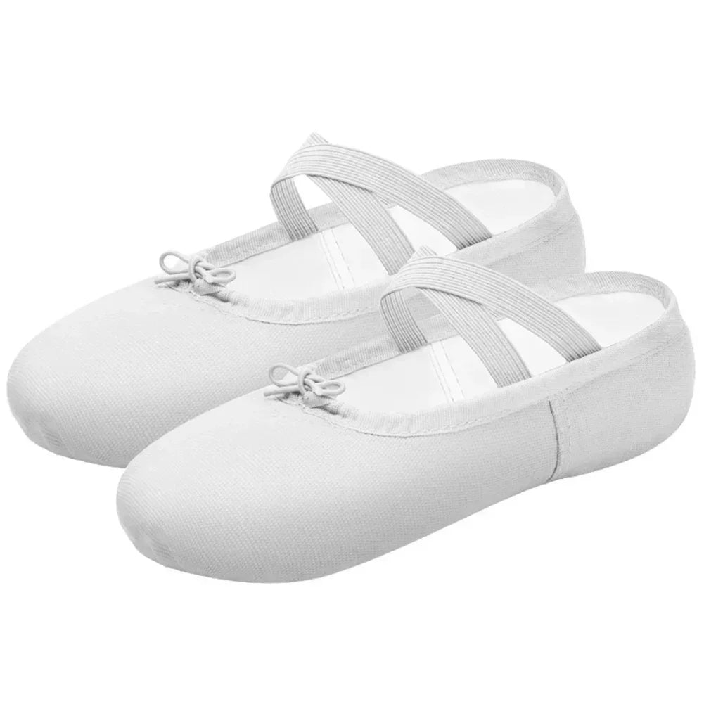 Balerin Ayakkabısı – Esnek Kumaşlı, Çapraz Lastikli Bale Patiği