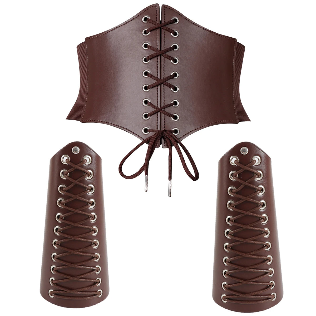 Deri Korset ve Bileklik Seti – Orta Çağ Ruhunu Taşıyan Modern Güç Dokunuşu