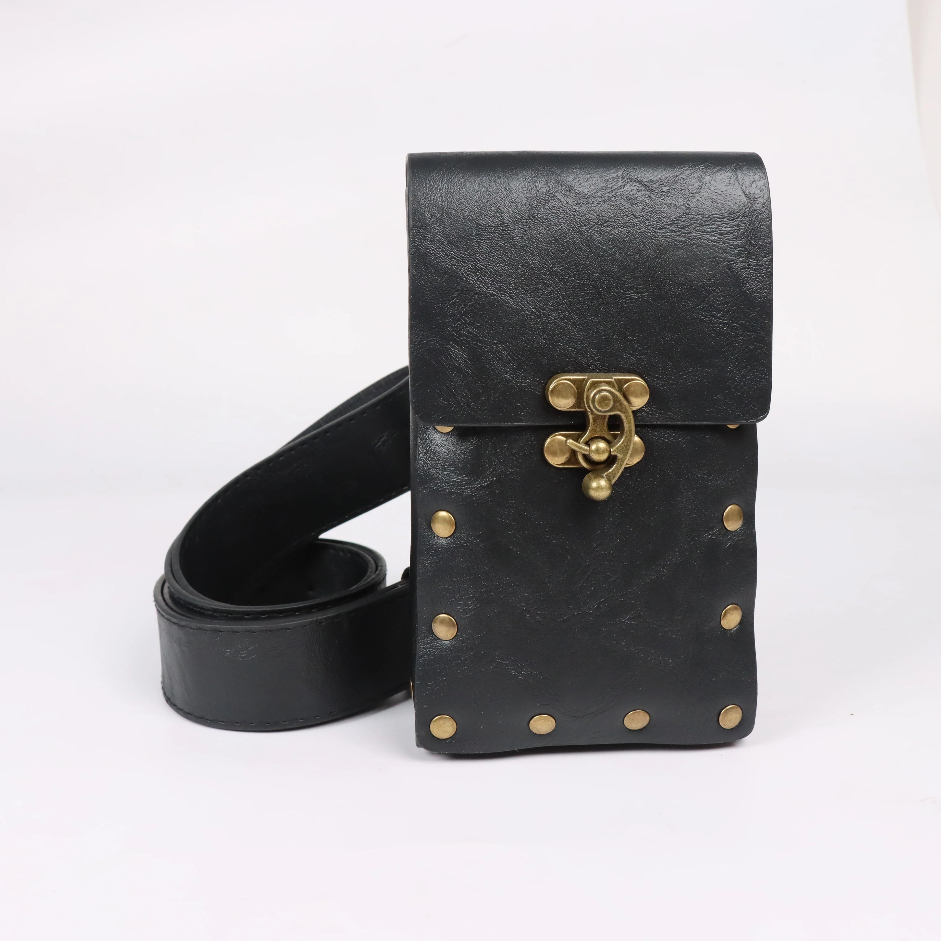 Steampunk Deri Bel Çantası – Cosplay & Kostüm Şişe Askılı Aksesuar