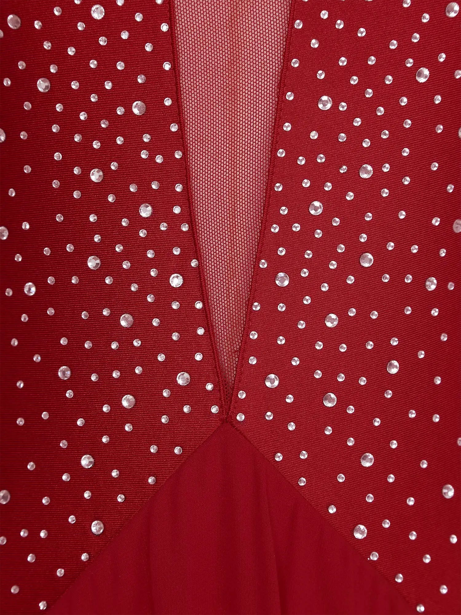 Uzun Taşlı Dans Kostümü | Şifon Modern Dans Elbisesi