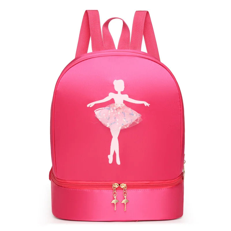 Balerin Figürlü Bale Sırt Çantası – Payetli Dans Okulu ve Antrenman Çantası