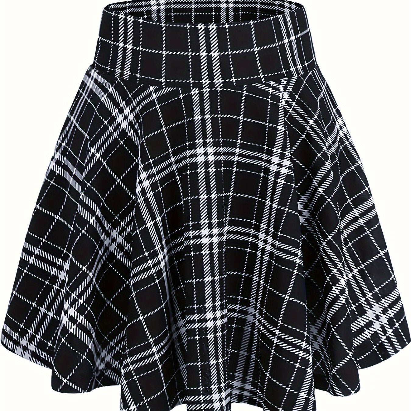 Ekose yüksek bel etek – Korsaj bağcıklı güçlü silüet | Elegan flare mini tasarım | Şimdi Keşfet ✨🖤