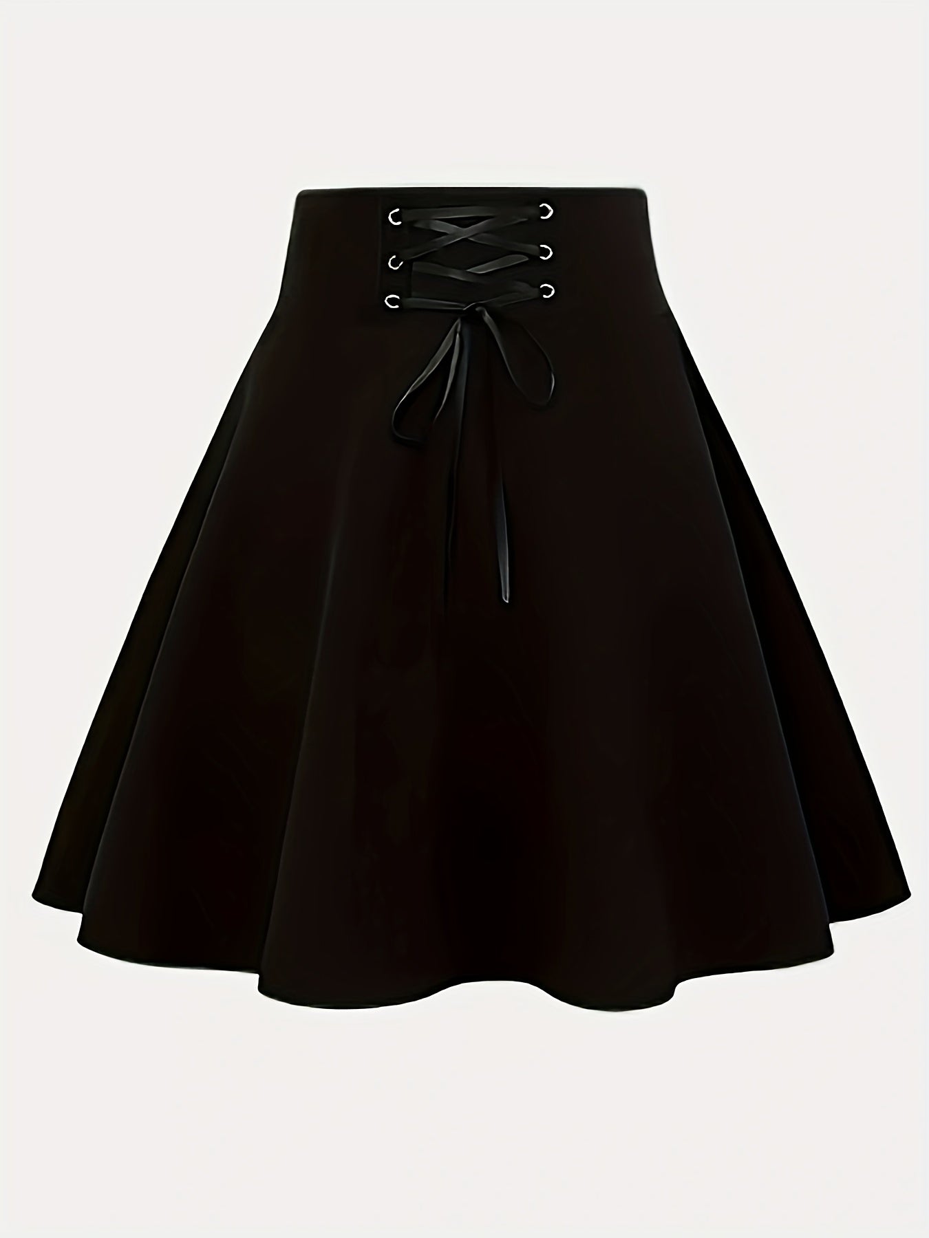 Ekose yüksek bel etek – Korsaj bağcıklı güçlü silüet | Elegan flare mini tasarım | Şimdi Keşfet ✨🖤