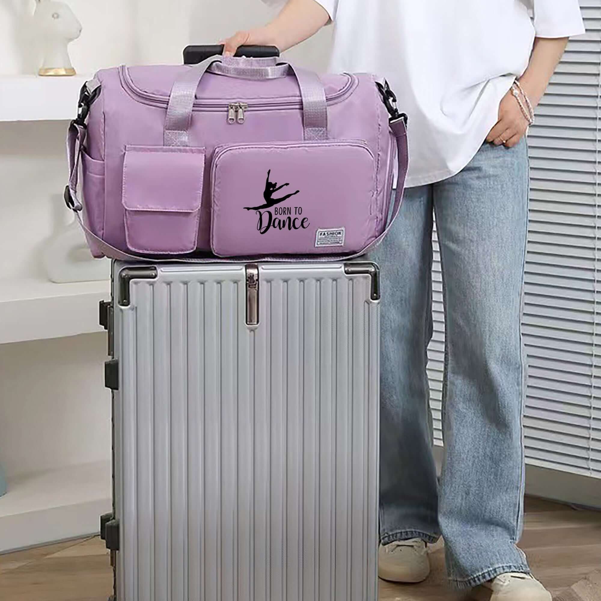 bale spor çantası pembe suya dayanıklı çok gözlü fitness seyahat duffel bag 🌿 Çok Bölmeli Düzen