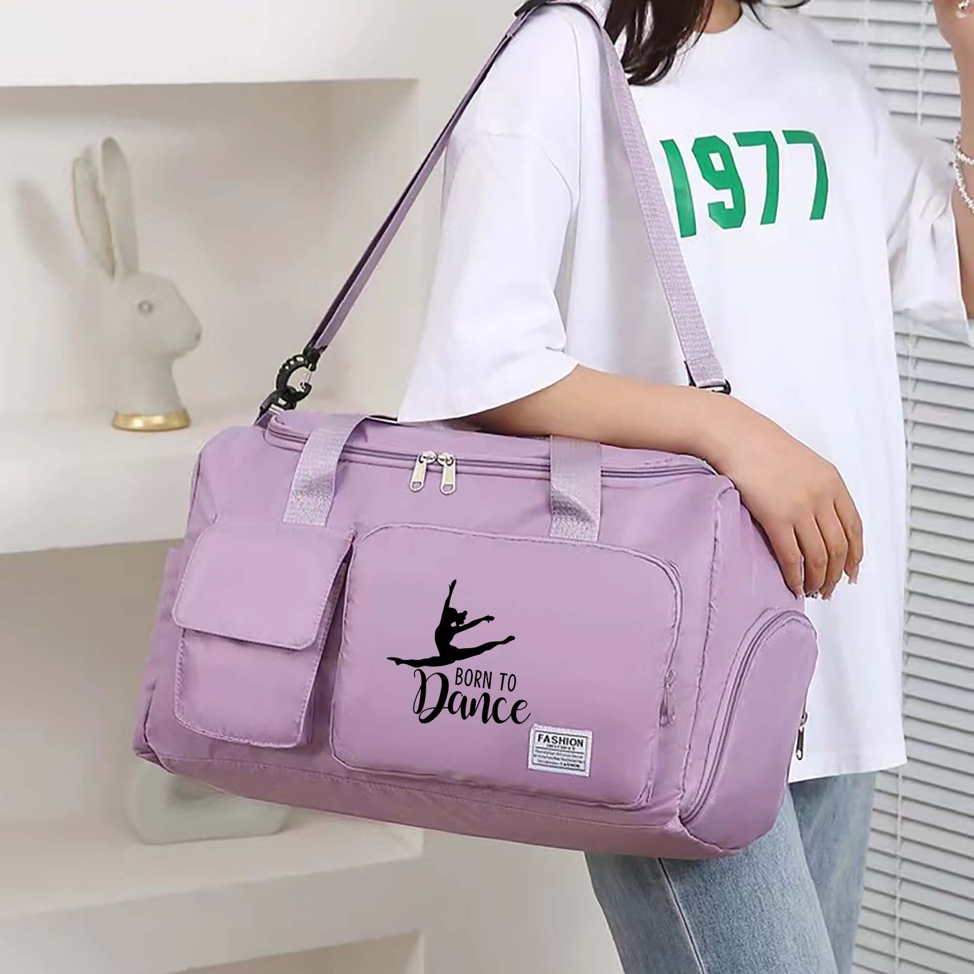 bale spor çantası pembe suya dayanıklı çok gözlü fitness seyahat duffel bag 🌿 Çok Bölmeli Düzen