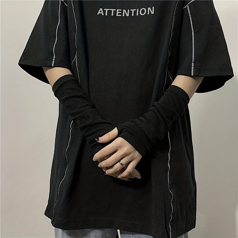 gotik eldiven çizgili parmaksız y2k örgü unisex