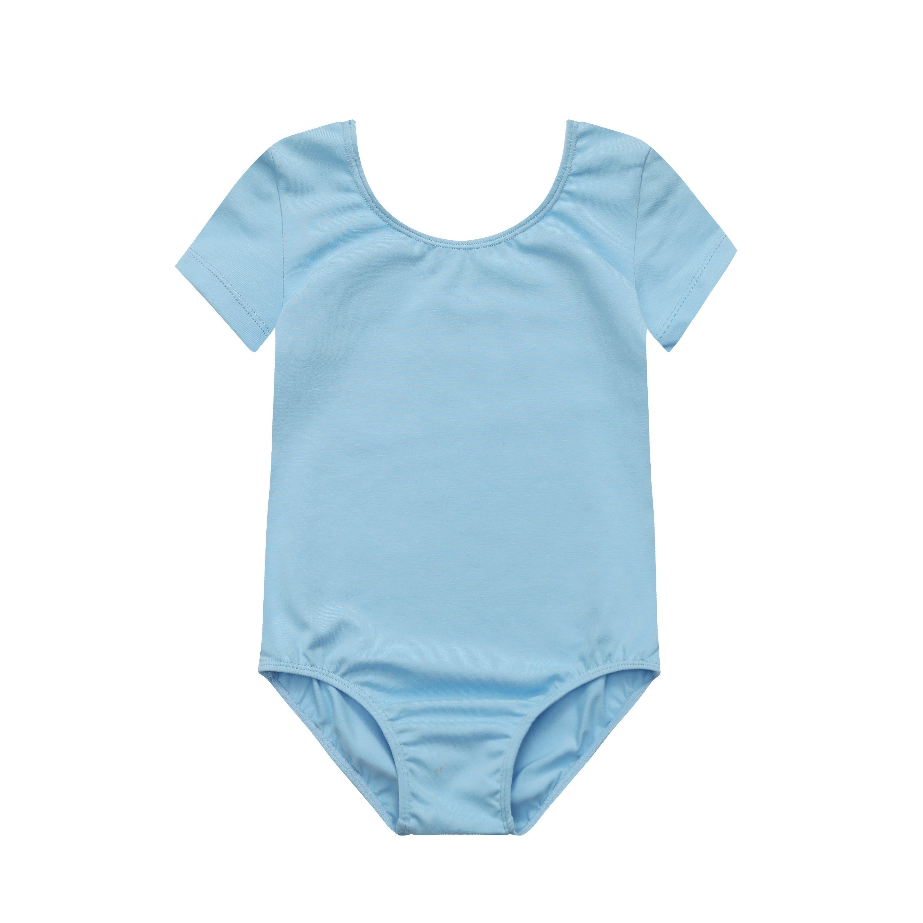 bale mayosu mavi kısa kollu dans kıyafeti 🌸 Yumuşak Kumaş