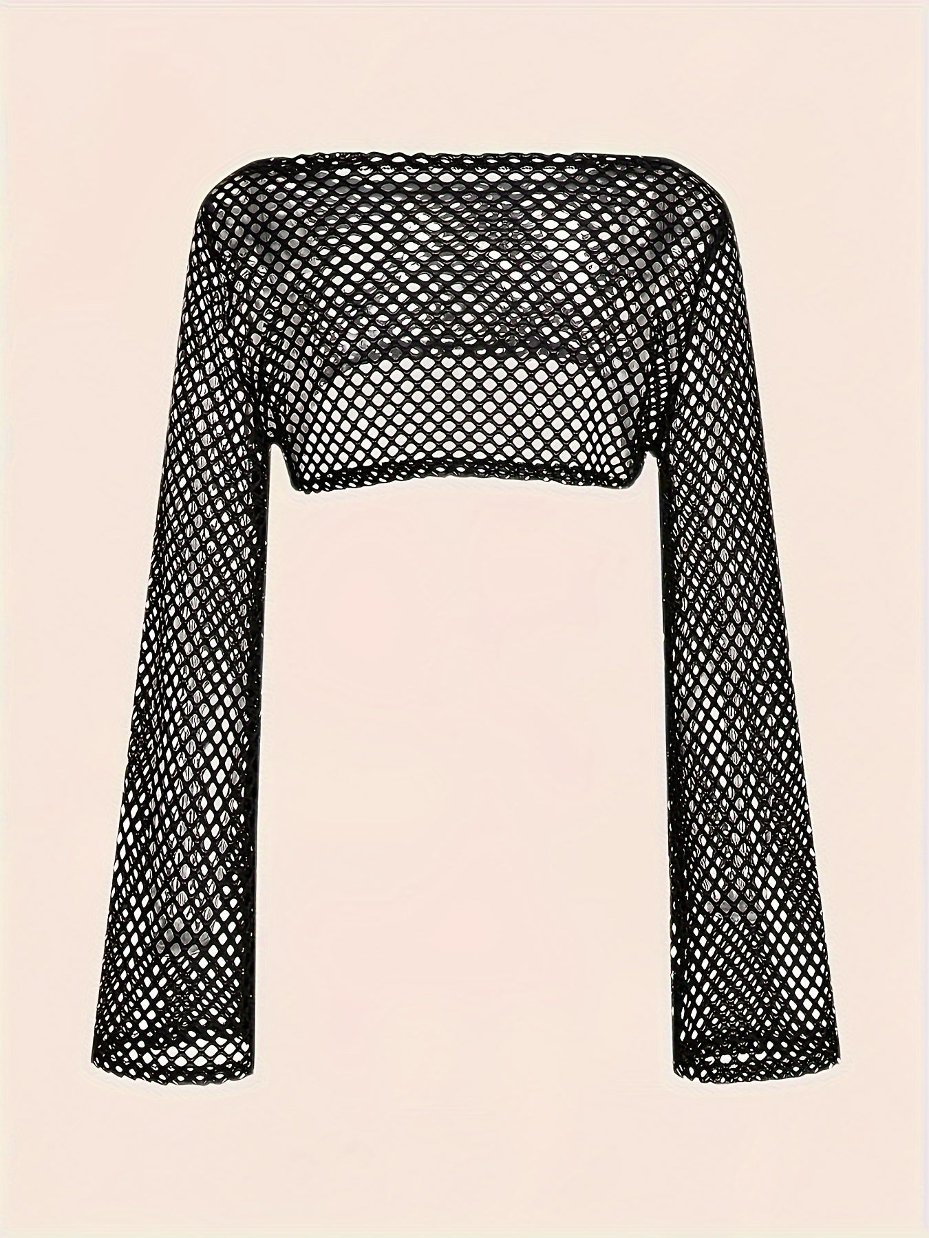 File crop bluz – Y2K mesh shrug üst, cesur stil dokusu 🖤 Şimdi keşfet ve tarzını güçlendir!