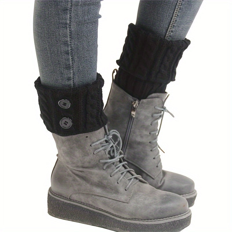 Örgü Bacak Isıtıcıları düğmeli triko model