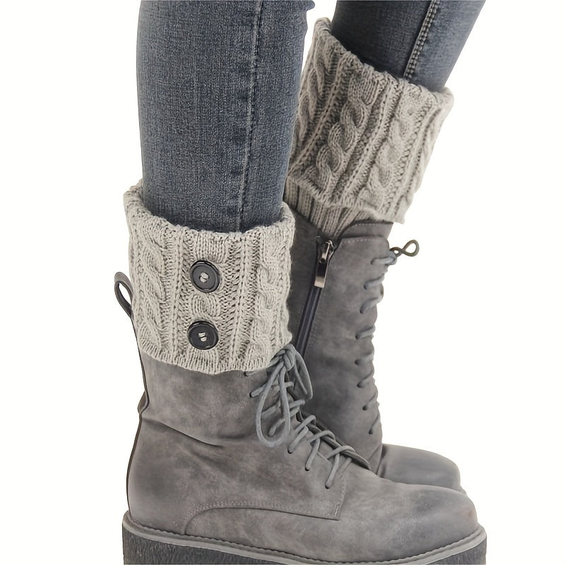 Örgü Bacak Isıtıcıları düğmeli triko model