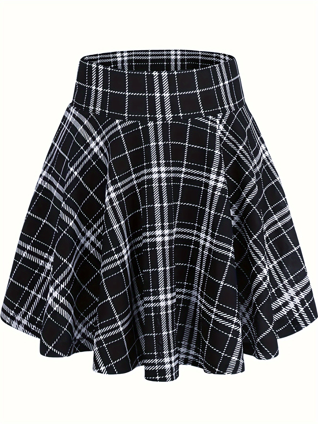 Ekose yüksek bel etek – Korsaj bağcıklı güçlü silüet | Elegan flare mini tasarım | Şimdi Keşfet ✨🖤