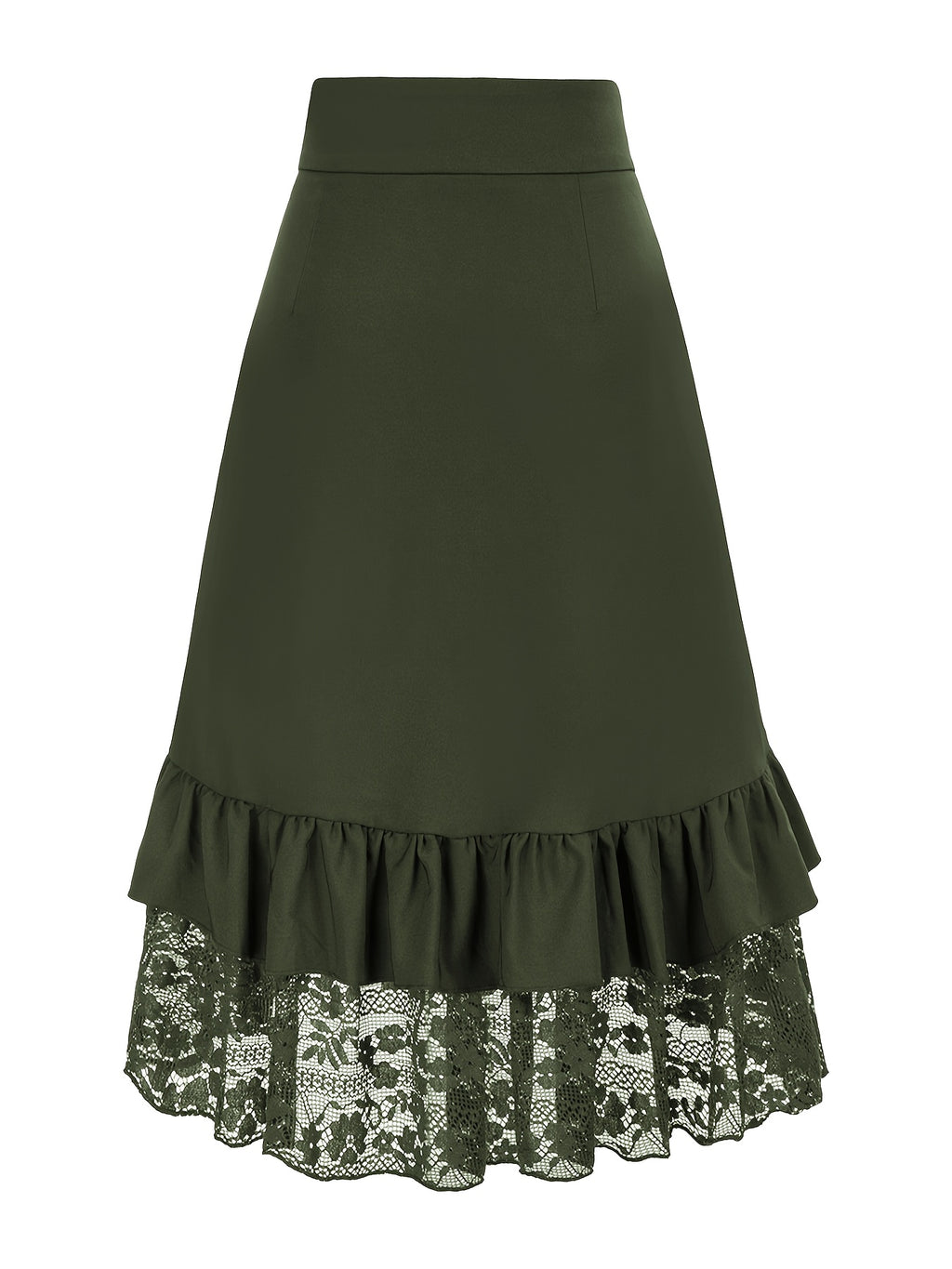 Gotik etek – yüksek bel dantelli ruffled tasarım, metal tokalı dramatik görünüm | Şimdi Keşfet 🖤✨